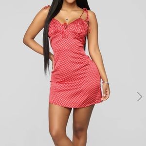 Red polka dot sundress